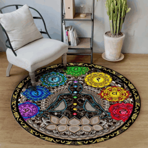 Meditation Alight Round Carpet Floor Rug Living Room Bedroom Decor Round Area Rug Carpet