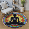 Meditation Buddha Round Carpet Floor Rug Living Room Bedroom Decor Round Area Rug Carpet