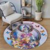 Meditation Buddha Round Carpet Floor Rug Living Room Bedroom Decor Round Area Rug Carpet