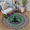 Meditation Buddha Spiteful Round Carpet Floor Rug Living Room Bedroom Decor Round Area Rug Carpet