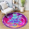 Meditation Cat Round Carpet Floor Rug Living Room Bedroom Decor Round Area Rug Carpet