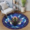 Meditation Chakra Girl Round Carpet Floor Rug Living Room Bedroom Decor Round Area Rug Carpet
