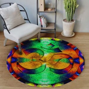 Meditation Color Round Carpet Floor Rug Living Room Bedroom Decor Round Area Rug Carpet
