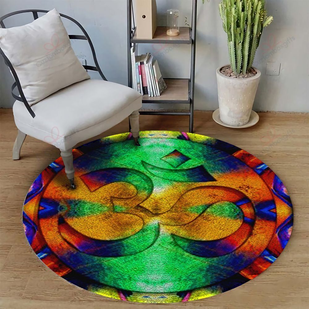 Meditation Color Round Carpet Floor Rug Living Room Bedroom Decor Round Area Rug Carpet