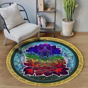 Meditation Color Round Carpet Floor Rug Living Room Bedroom Decor Round Area Rug Carpet