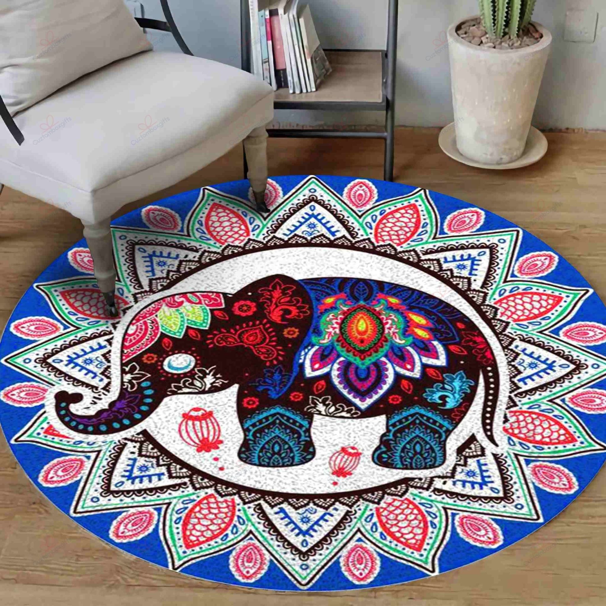 Meditation Elaphant Round Carpet Floor Rug Living Room Bedroom Decor Round Area Rug Carpet Meditation Elaphant Round Carpet Floor Rug Living Room Bedroom Decor Round Area Rug Carpet