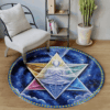 Meditation Elemen Round Carpet Floor Rug Living Room Bedroom Decor Round Area Rug Carpet