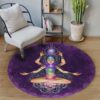 Meditation Element Girl Round Carpet Floor Rug Living Room Bedroom Decor Round Area Rug Carpet