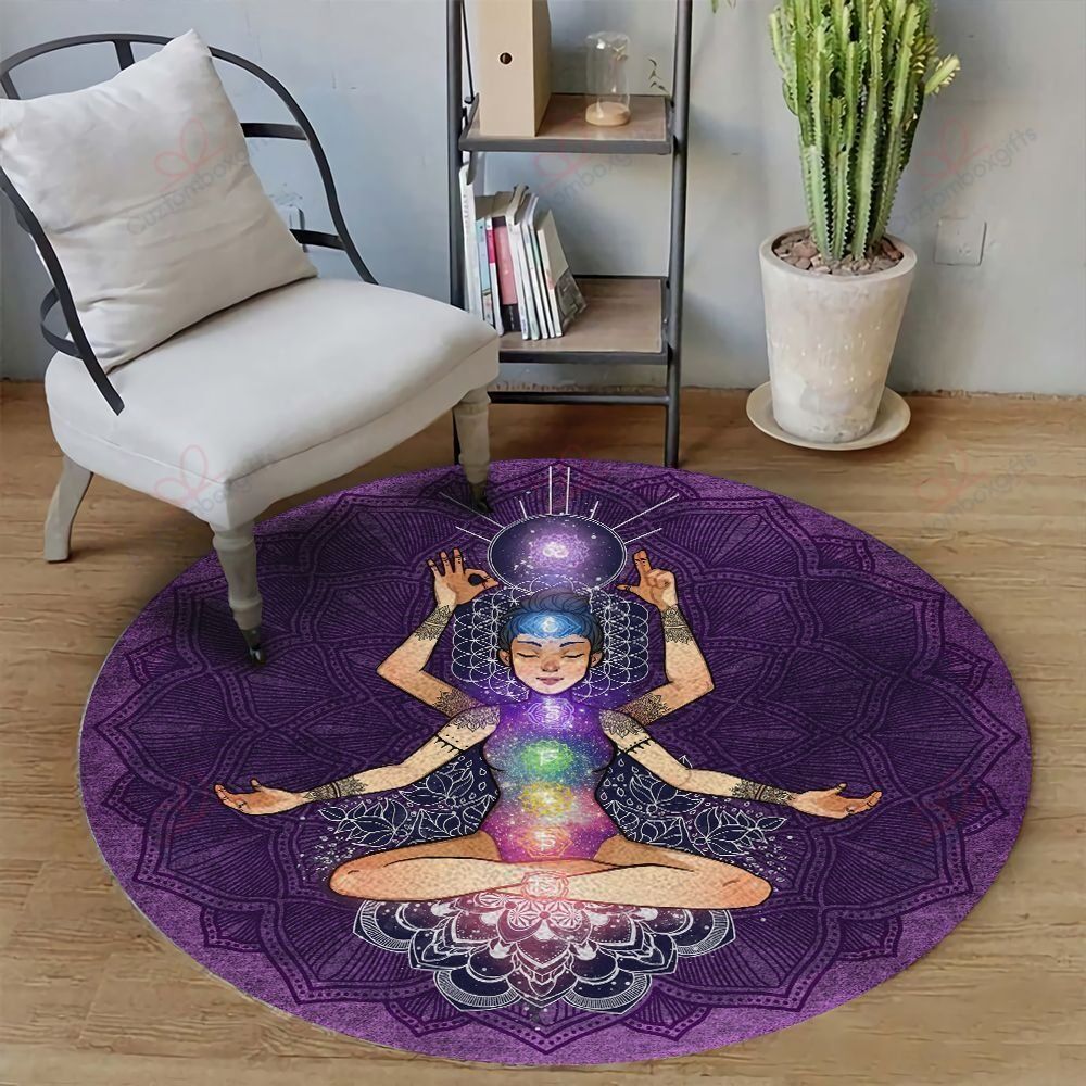 Meditation Element Girl Round Carpet Floor Rug Living Room Bedroom Decor Round Area Rug Carpet Meditation Element Girl Round Carpet Floor Rug Living Room Bedroom Decor Round Area Rug Carpet