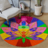 Meditation Element Lotus Round Carpet Floor Rug Living Room Bedroom Decor Round Area Rug Carpet