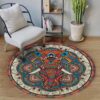Meditation Elephant Round Carpet Floor Rug Living Room Bedroom Decor Round Area Rug Carpet