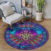 Meditation Elephant Round Round Carpet Floor Rug Living Room Bedroom Decor Round Area Rug Carpet