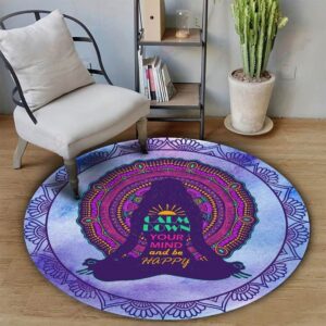 Meditation Falm Down Round Carpet Floor Rug Living Room Bedroom Decor Round Area Rug Carpet