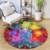 Meditation Girl Chakra Runner Round Carpet Floor Rug Living Room Bedroom Decor Round Area Rug Carpet