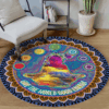 Meditation Girl Element Round Carpet Floor Rug Living Room Bedroom Decor Round Area Rug Carpet