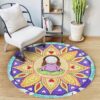 Meditation Girl Round Carpet Floor Rug Living Room Bedroom Decor Round Area Rug Carpet