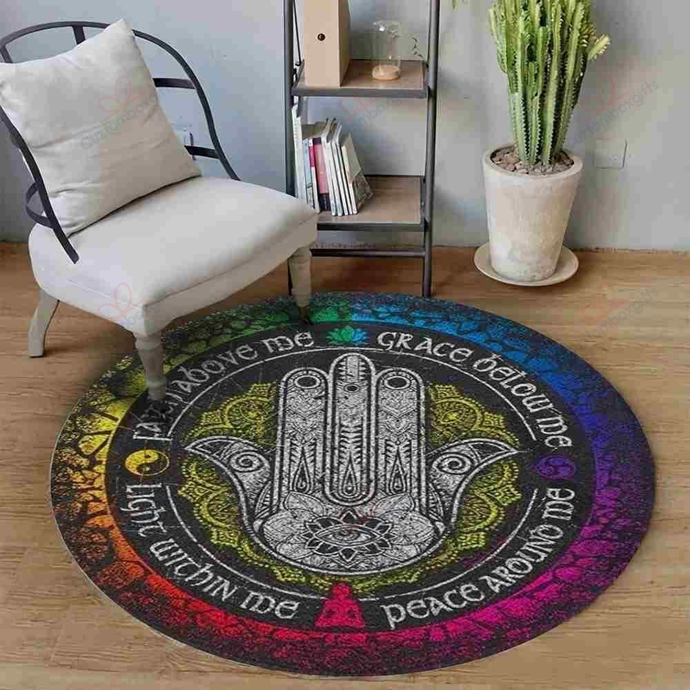 Meditation Hamsa Round Carpet Floor Rug Living Room Bedroom Decor Round Area Rug Carpet Meditation Hamsa Round Carpet Floor Rug Living Room Bedroom Decor Round Area Rug Carpet