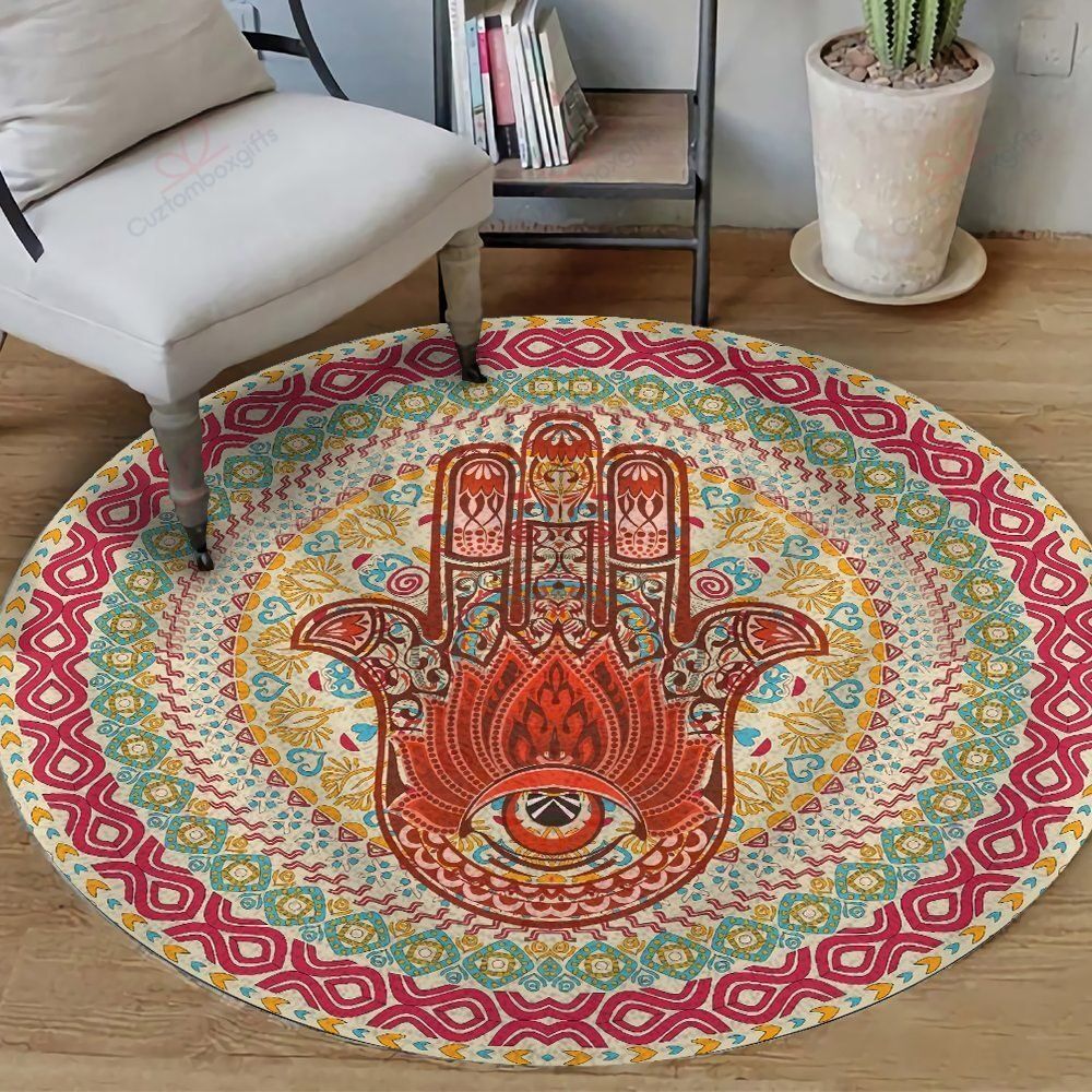Meditation Hamsa Mandala Round Carpet Floor Rug Living Room Bedroom Decor Round Area Rug Carpet Meditation Hamsa Mandala Round Carpet Floor Rug Living Room Bedroom Decor Round Area Rug Carpet