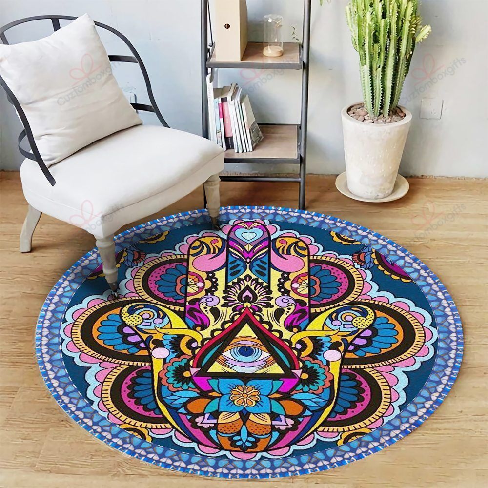 Meditation Hamsan Round Carpet Floor Rug Living Room Bedroom Decor Round Area Rug Carpet Meditation Hamsan Round Carpet Floor Rug Living Room Bedroom Decor Round Area Rug Carpet