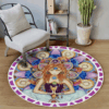 Meditation Lotus Girl Round Carpet Floor Rug Living Room Bedroom Decor Round Area Rug Carpet