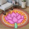 Meditation Lotus Round Carpet Floor Rug Living Room Bedroom Decor Round Area Rug Carpet
