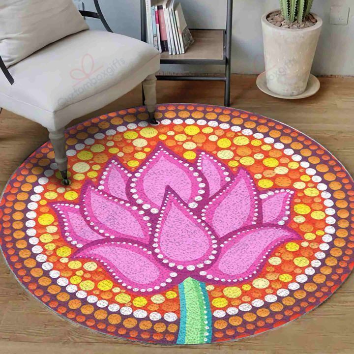 Meditation Lotus Round Carpet Floor Rug Living Room Bedroom Decor Round Area Rug Carpet Meditation Lotus Round Carpet Floor Rug Living Room Bedroom Decor Round Area Rug Carpet