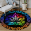 Meditation Lotus Ohm Round Carpet Floor Rug Living Room Bedroom Decor Round Area Rug Carpet