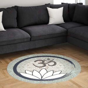 Meditation Mandala Round Carpet Floor Rug Living Room Bedroom Decor Round Area Rug Carpet