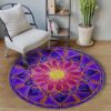 Meditation Mandala Lotus Round Carpet Floor Rug Living Room Bedroom Decor Round Area Rug Carpet