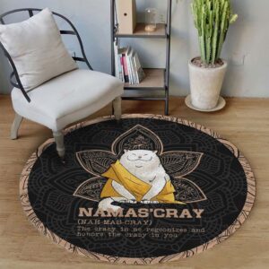 Meditation Ohm Cats Round Carpet Floor Rug Living Room Bedroom Decor Round Area Rug Carpet