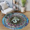 Meditation Ohm Chakra Round Carpet Floor Rug Living Room Bedroom Decor Round Area Rug Carpet