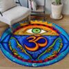 Meditation Ohm Eyes Round Carpet Floor Rug Living Room Bedroom Decor Round Area Rug Carpet