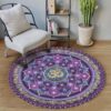 Meditation Ohm Round Carpet Floor Rug Living Room Bedroom Decor Round Area Rug Carpet