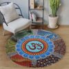 Meditation Ohm Round Carpet Floor Rug Living Room Bedroom Decor Round Area Rug Carpet