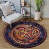 Meditation Ohm I Like It Round Carpet Floor Rug Living Room Bedroom Decor Round Area Rug Carpet