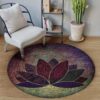 Meditation Old Lotus Round Carpet Floor Rug Living Room Bedroom Decor Round Area Rug Carpet