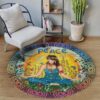 Meditation Peace Round Carpet Floor Rug Living Room Bedroom Decor Round Area Rug Carpet