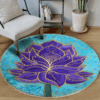 Meditation Purple Lotus Round Carpet Floor Rug Living Room Bedroom Decor Round Area Rug Carpet