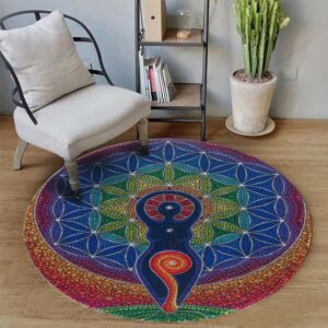 Meditation Secret Place Round Carpet Floor Rug Living Room Bedroom Decor Round Area Rug Carpet
