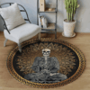 Meditation Skull Event Round Carpet Floor Rug Living Room Bedroom Decor Round Area Rug Carpet