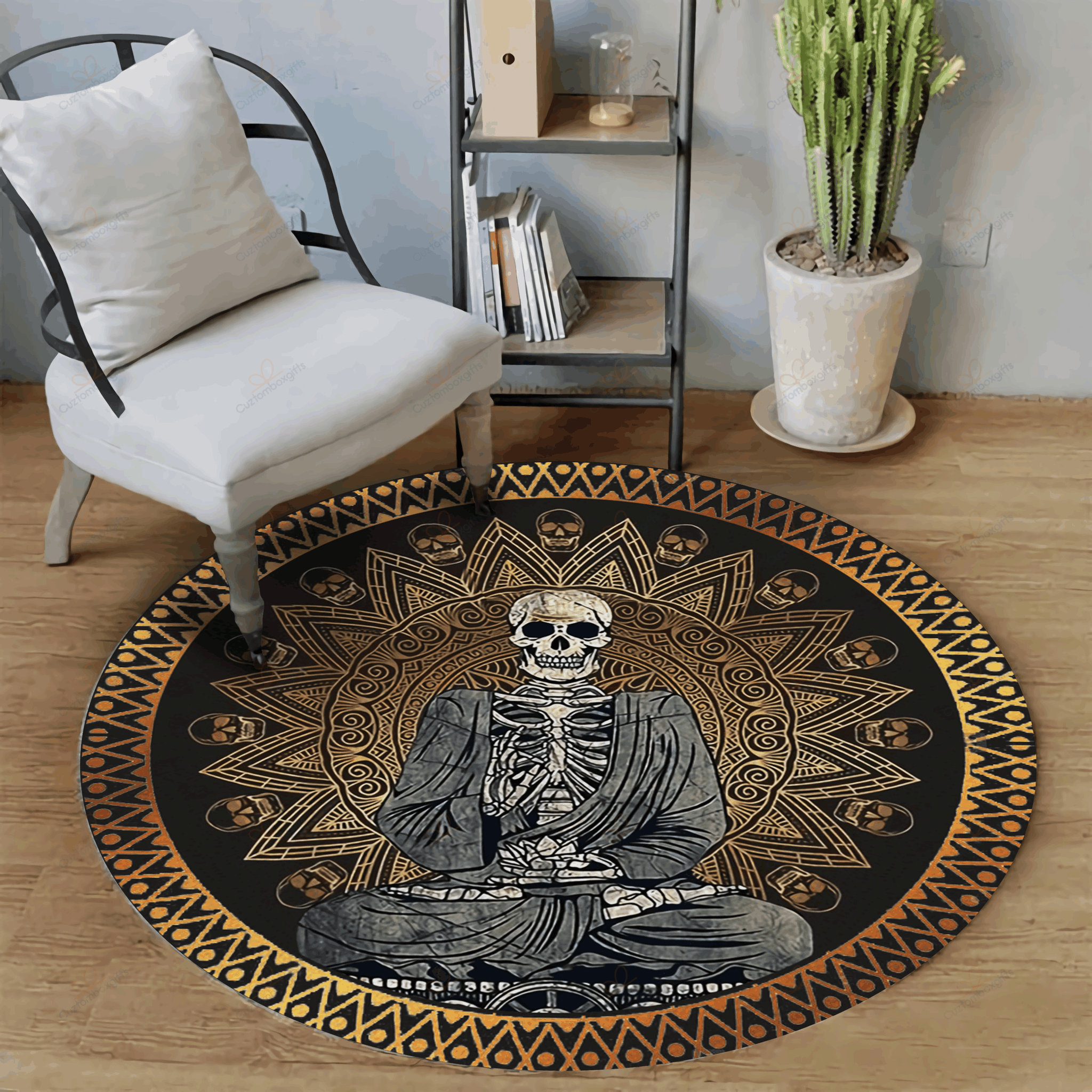 Meditation Skull Event Round Carpet Floor Rug Living Room Bedroom Decor Round Area Rug Carpet Meditation Skull Event Round Carpet Floor Rug Living Room Bedroom Decor Round Area Rug Carpet