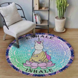 Meditation Unicorn Round Carpet Floor Rug Living Room Bedroom Decor Round Area Rug Carpet