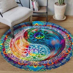 Meditation Yin Yang Round Carpet Floor Rug Living Room Bedroom Decor Round Area Rug Carpet