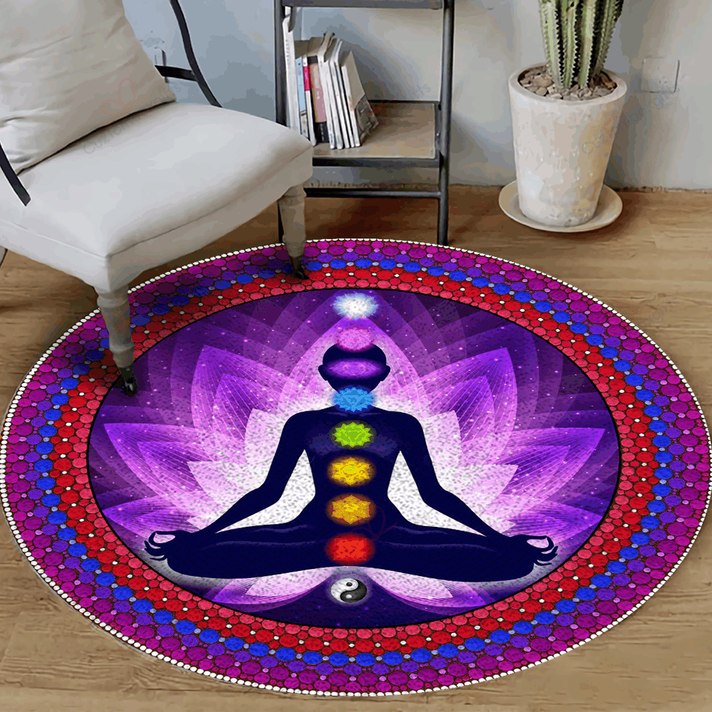 Meditation Yoga Chakra Round Carpet Floor Rug Living Room Bedroom Decor Round Area Rug Carpet Meditation Yoga Chakra Round Carpet Floor Rug Living Room Bedroom Decor Round Area Rug Carpet