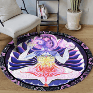 Meditation Yoga Elements Round Carpet Floor Rug Living Room Bedroom Decor Round Area Rug Carpet