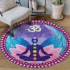 Meditation Yoga Lotus Round Carpet Floor Rug Living Room Bedroom Decor Round Area Rug Carpet