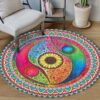 Meditation Yoga Yinyang Round Carpet Floor Rug Living Room Bedroom Decor Round Area Rug Carpet
