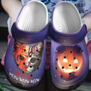 Meow Halloween Personalized Clog Custom Crocs Comfortablefashion Style Comfortable For Women Men Kid Print 3D