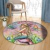 Mermaid And Butterfly Round Carpet Floor Rug Living Room Bedroom Decor Round Area Rug Carpet