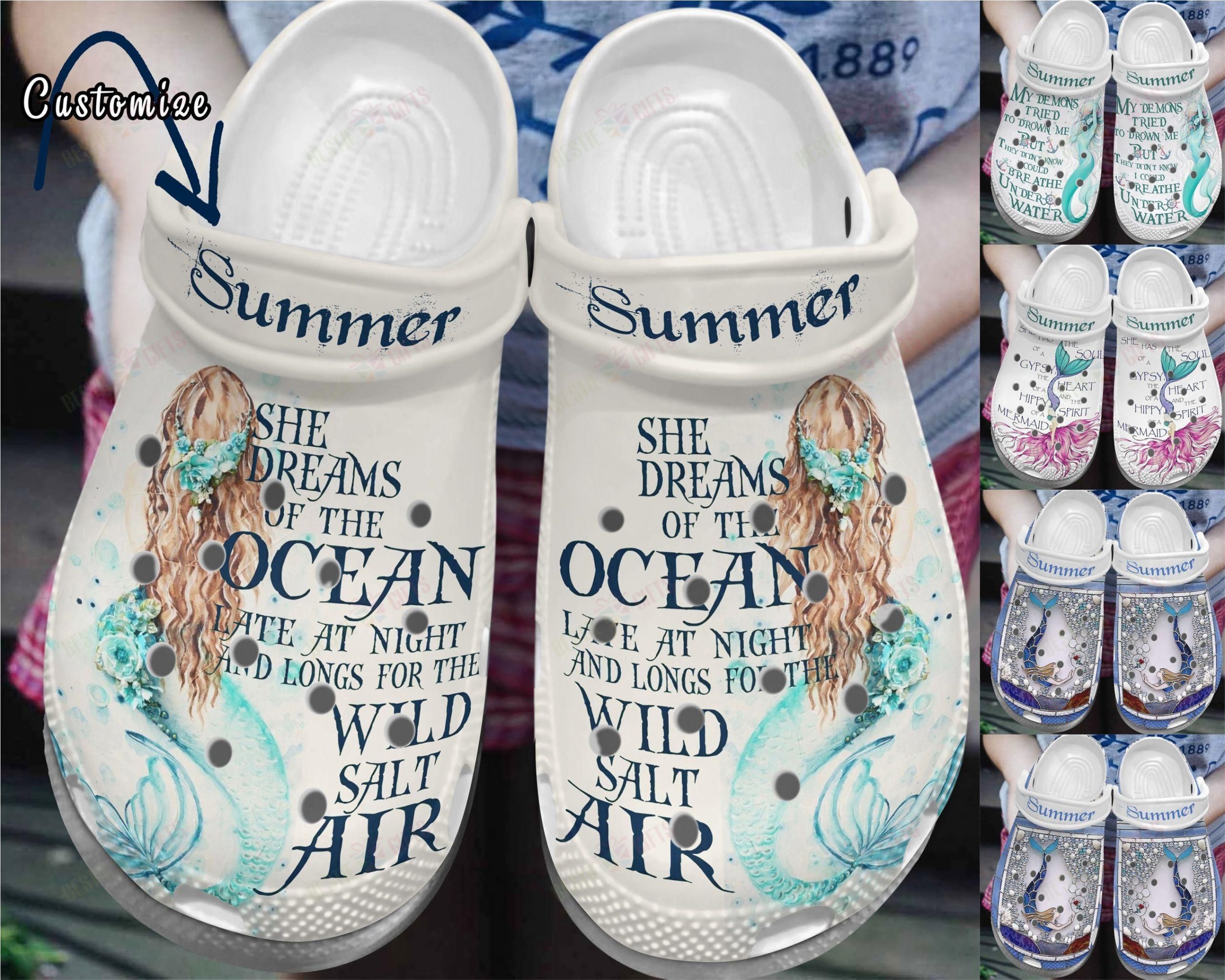 Mermaid Crocs Clog Classic Clog Mermaid Special Collection Shoes Mermaid Crocs Clog Classic Clog Mermaid Special Collection Shoes